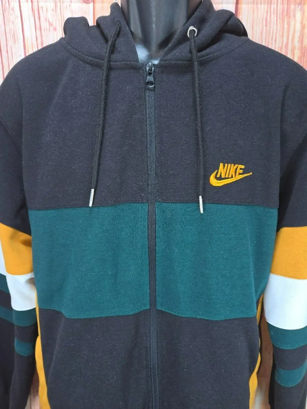 Nike Full-Zip Colorblock Hoodie Large Y2K